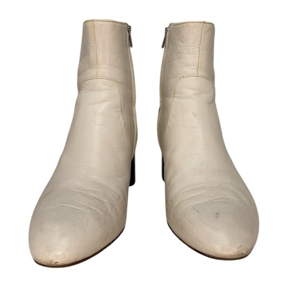 Loeffler Randall White Leather Ankle Boots Gema Booties Size 9.5 - Picture 4 of 11